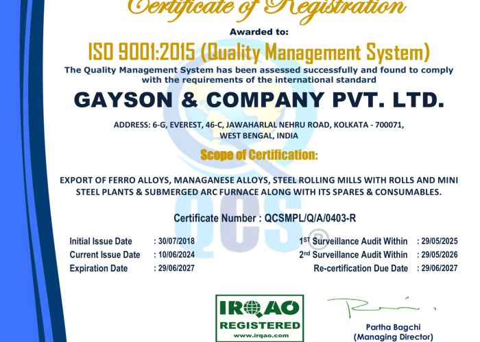 CERTIFICATE OF REGISTRATION - QMS - REC-1